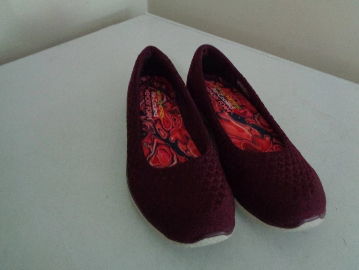 Skechers Women s Air Cooled Memory Foam Burgundy flats 23312 8M