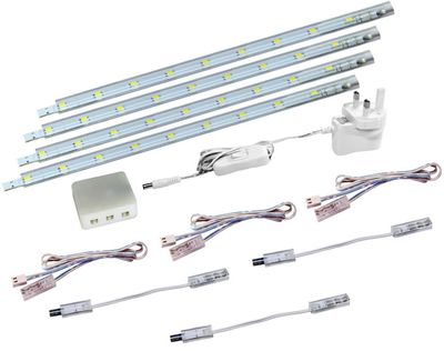 4 x 30cm Plug in LED unter Küchenschrank Kabinett Strip Licht warmweiß