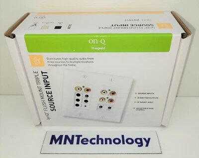 On-Q Legrand | AU1011 | LyriQ Flush Mount Triple Source Input -WHITE -New