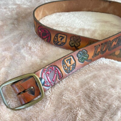 Vintage Lucky Belt Vintage LUCKY BRAND Brown Leather Belt 34 Length Ship Free  main image 2