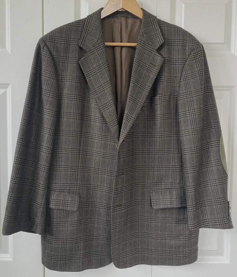 Blazer De Colección Nordstrom 44R Marrón Oliva Cuadros Ivy Trad Chaqueta de Lana Abrigo Deportivo Foto 4 de 4