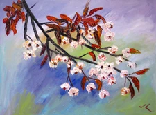 Original Oil Painting  Botanic  Garden Impression  18x24"      Julia Lu