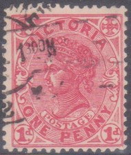 (F282-87) 1901 Australia VIC 1d red QVIC stamp (CL)