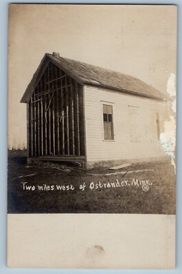Ostrander Minnesota MN Postcard RPPC Photo Two Miles West Tornado c1910's