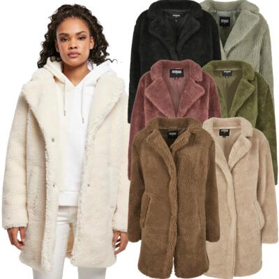 UrbanClassics Sherpa Mantel Ladies Oversized Coat Damen Fleece Übergöße XS- 5XL