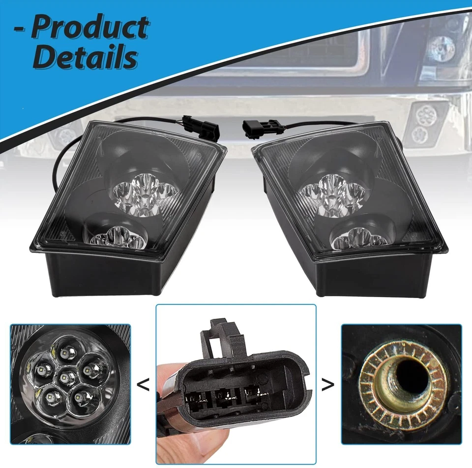 Fog Light lamp For 2003-2017 Volvo VNL/VN Daytime Running Lamp with 12 LED Pair Foto 4 de 4
