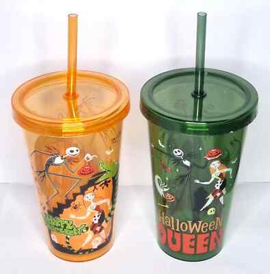 12 x DISNEY THE NIGHTMARE BEFORE CHRISTMAS KUNSTSTOFFBECHER BECHER MIT STROHHALM