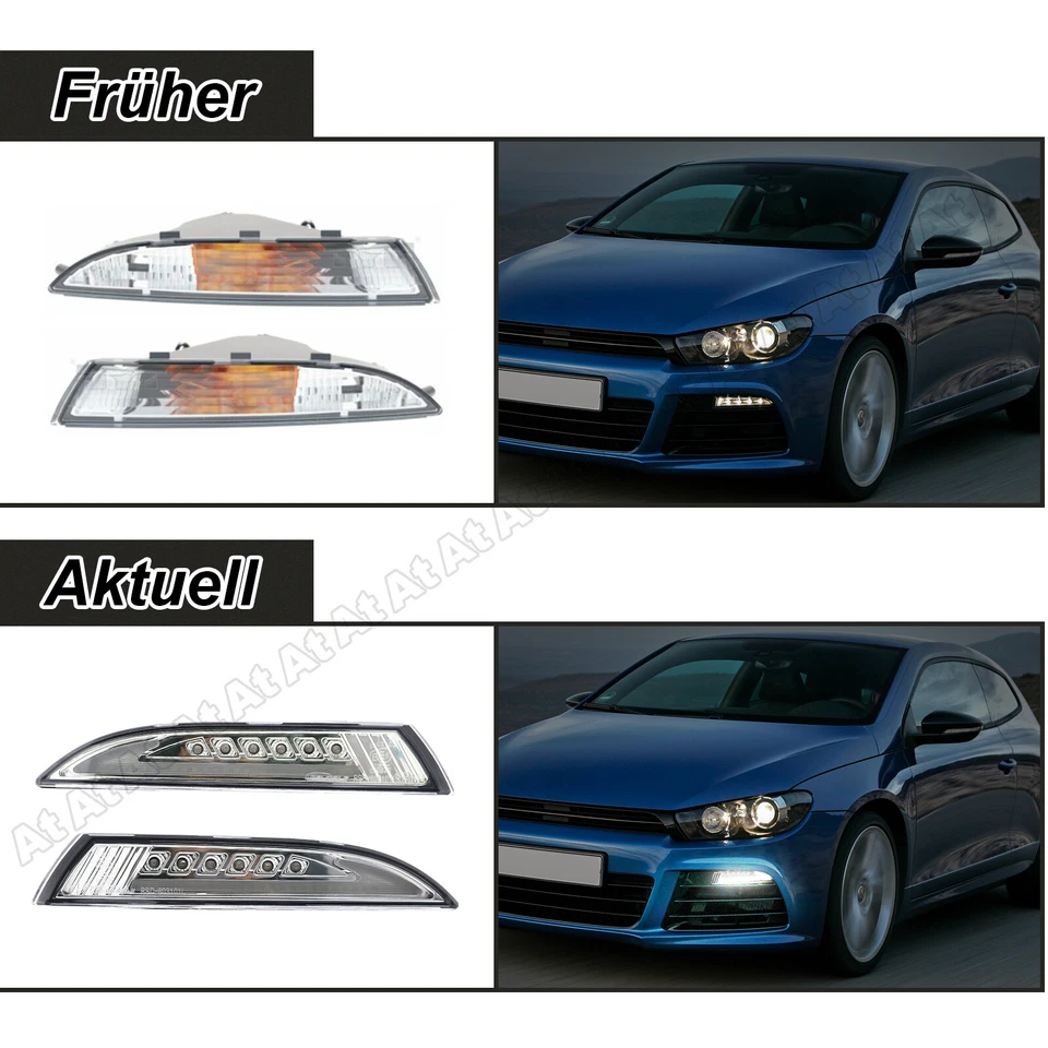 Espada alerón LED labio del alerón delantero intermitente lateral para VW Scirocco 3 tipo 2008-13 - Imagen 3 de 4