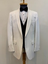 WHITE TUXEDO DINNER JACKET - Gerard by Raffinati 1 Button Shawl Lapel