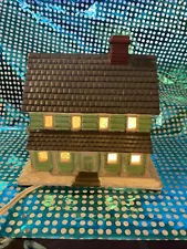 Vintage Byron Molds 1983 Ceramic Christmas Village Mint Green Rustic Home
