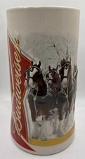 Anheuser Busch Budweiser Winter Wonderland 2012 Ceramic Holiday Stein 7" No Box