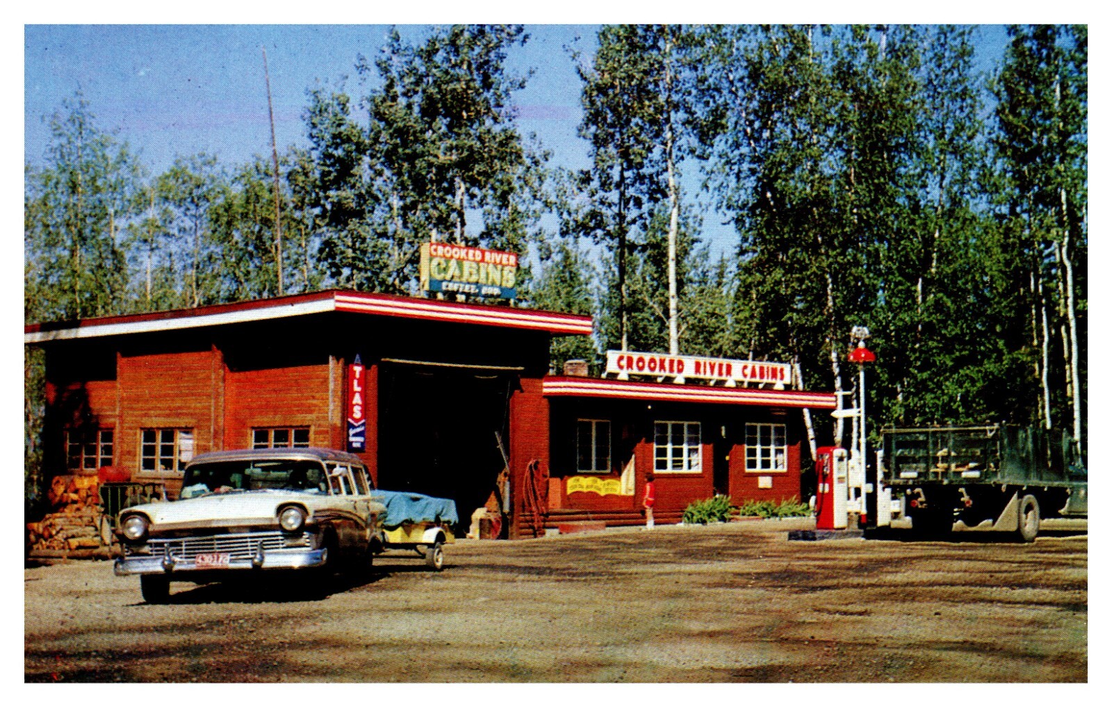 Crooked River Cabins Hart Highway, B.C. Canada Spectrome Color postcard