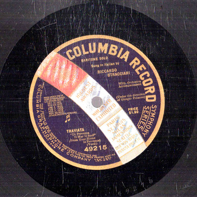 158cv.  Riccardo Stracciari - Traviata-Di provenza Il Mar - Columbia 49215