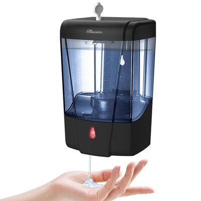 PLUSSEN Soap Dispenser Wall Mount, Automatic Hand Sanitizer Black-600ml 