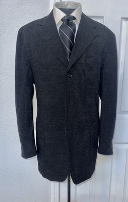 Superb $1800  Canali 3 Buttons Men Black Jacket Blazer 42 R Italy