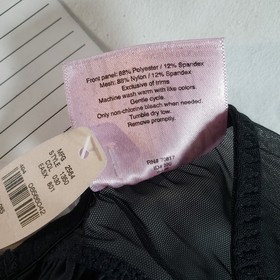 Victoria's Secret Sexy Little Things Garter Belt M/L Black Satin Sheer Panel