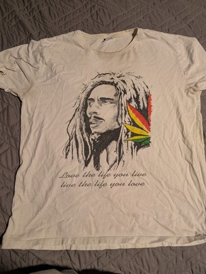 2xl White Bob Marley Everywhere T Shirt Vintage Feather In Hair