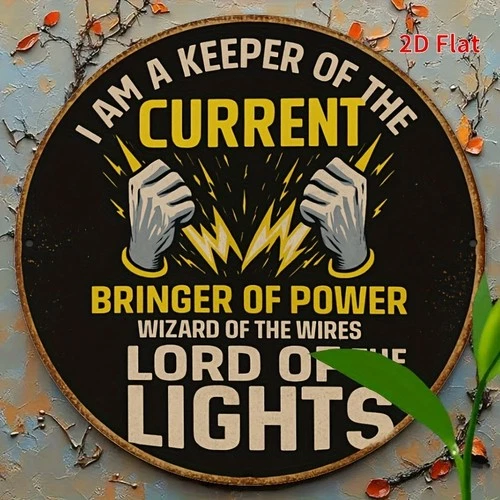 Vintage Electrician'S Workshop Electrical Tin Metal Signs Home Décor 8x8