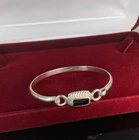 Sterling Silver Taxco Black Onyx Bracelet Front Hook 17.7 Grams Stamped