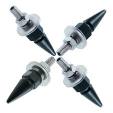 Spike License Plate Bolt 4 Pcs Decorative License Plate Screw Fasteners Black