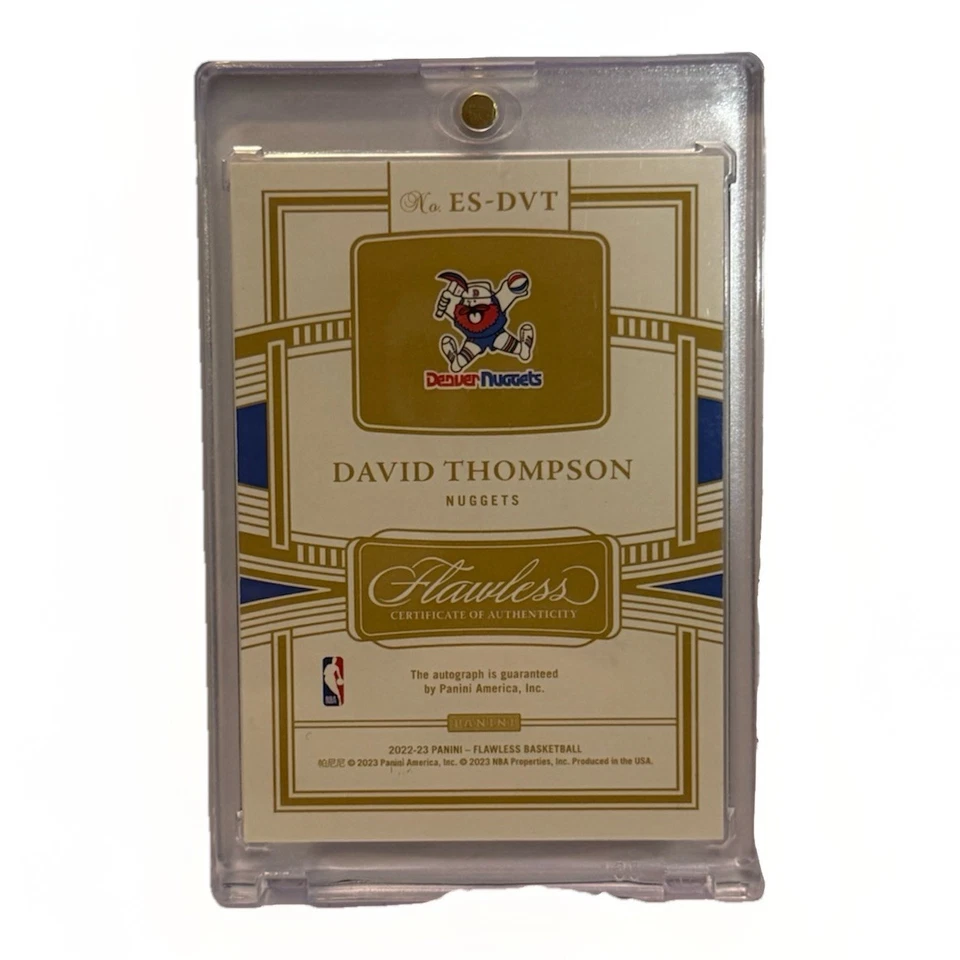 2022-23 Panini Flawless Enshrined Signatures David Thompson #ES-DVT Blue /8 (AU) - Image 3 of 3