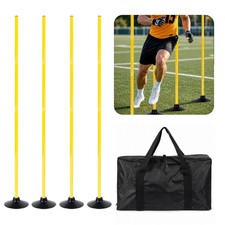 4 Pack Soccer Agility Training Poles, 5 FT Adjustable Speed and Agility Train...