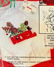 New Dizzle Pre-Shaded Mini Christmas Iron-On Transfers Lot of 3 "NOEL"