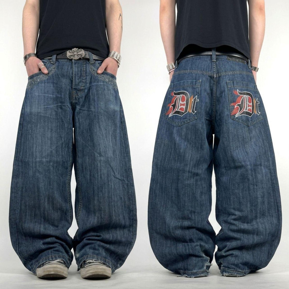 Vintage y2k faded stonewash grunge archive baggy wide leg skater 