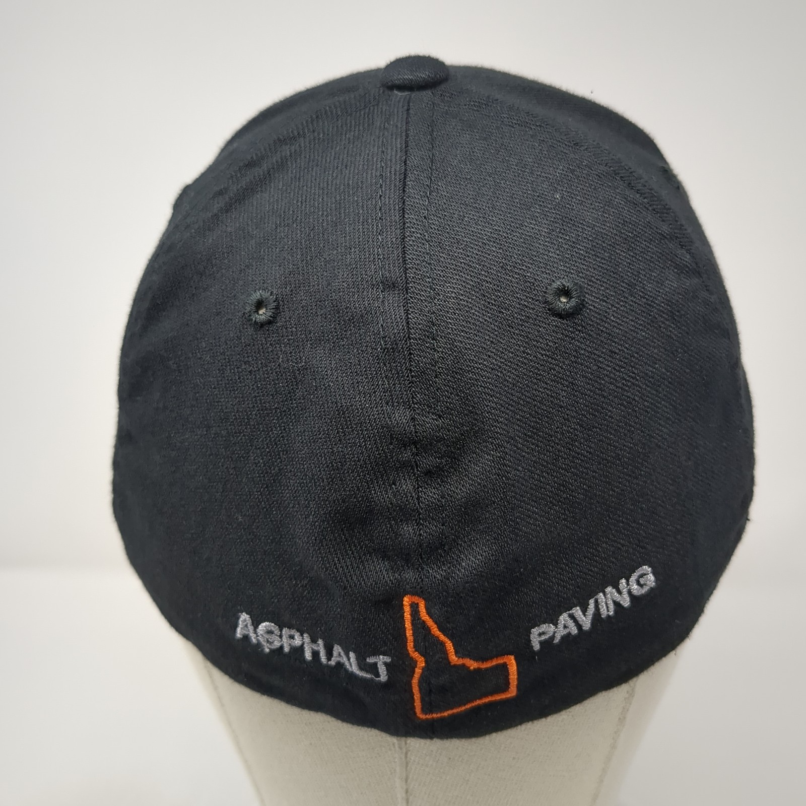 Asphalt Paving Fitted Hat Solid Black Medium Embr… - image 6