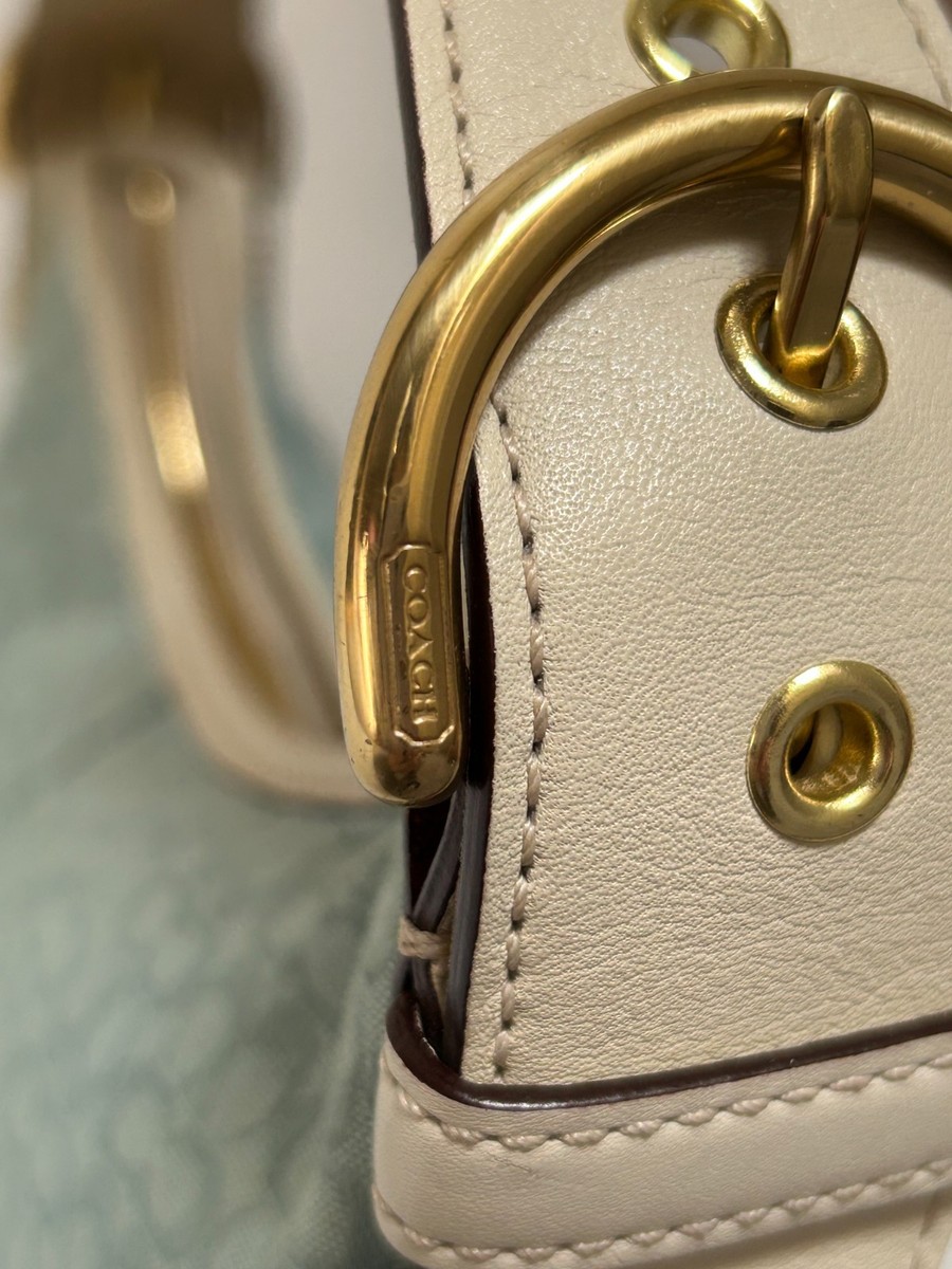 Vintage Y2K Coach Turquoise Signature Mini Soho Hobo Shoulder