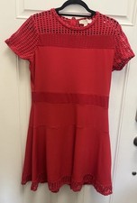 MICHAEL KORS WOMEN’S RED MESH PANEL DRESS, SIZE XL