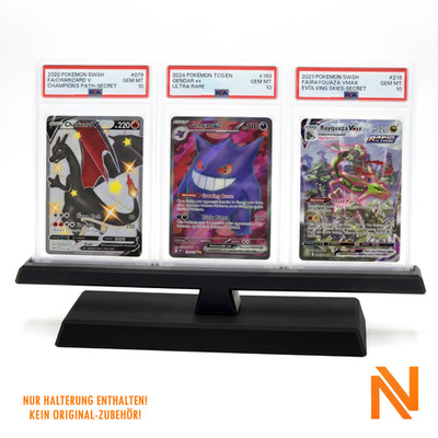 Displayständer passend für Pokémon PSA Slabs Stand Kartenhalter Präsentation 3x1
