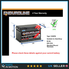 EFB Battery fits BENTLEY BROOKLANDS 6.7 6.8 1992 on Stop Start 100 EFB 650A New
