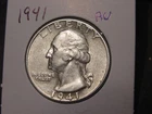 1941 WASHINGTON QUARTER AU BETTER DATE FREE SHIPPING