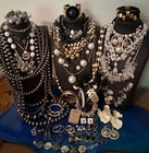 43 Pc Vtg-Now Chunky Boho Estate Costume Jewelry All Wear/Resell 5# LT49