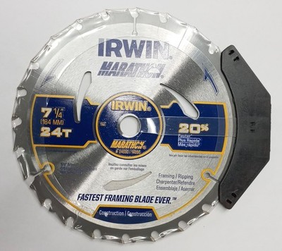Irwin Marathon Carbide Circular Saw Blade 7-1/4'' 24T Framing Ripping 24030 #R05