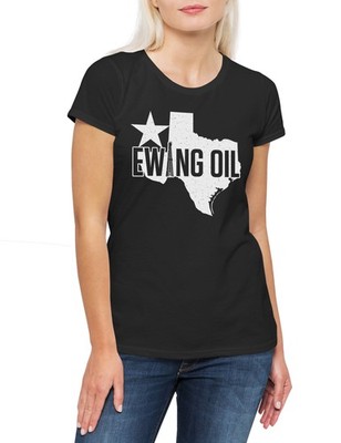 Ewing Oil B1 Damen T-Shirt Logo Texas Symbol Dallas State TV Series Show 80s