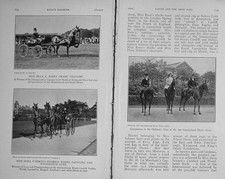 Vecchia stampa antica originale 1912 cavalli Telltale Halcyon grigio nebbia Balfor Show