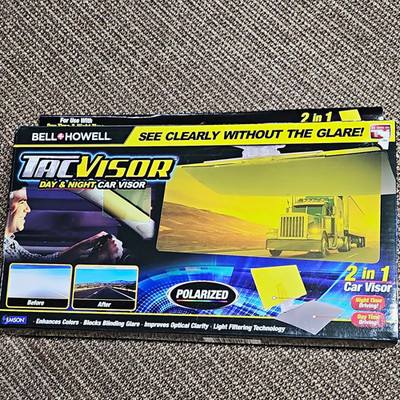 Bell + Howell Tac Visor Day & Night 2-In-1 Polarized Anti-Glare Car Visor Preown