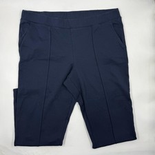 J.CREW Pants Womens L Blue Ankle Ponte Slim Elastic Waist Pockets Pull On