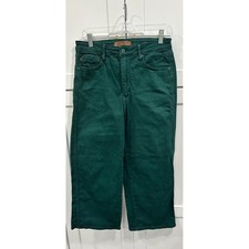 Judy Blue Wide Leg Crop Jeans Garment Dyed Green Denim Size 11/30
