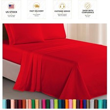 Elegant 4-Piece King Microfiber Bed Sheets with Embroidery   Wrinkle Resistant
