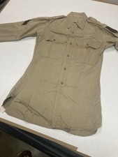 WWII  Korean War US Army Tan Shirt Size 32 Small w/2 Stripes 1 Patch 2