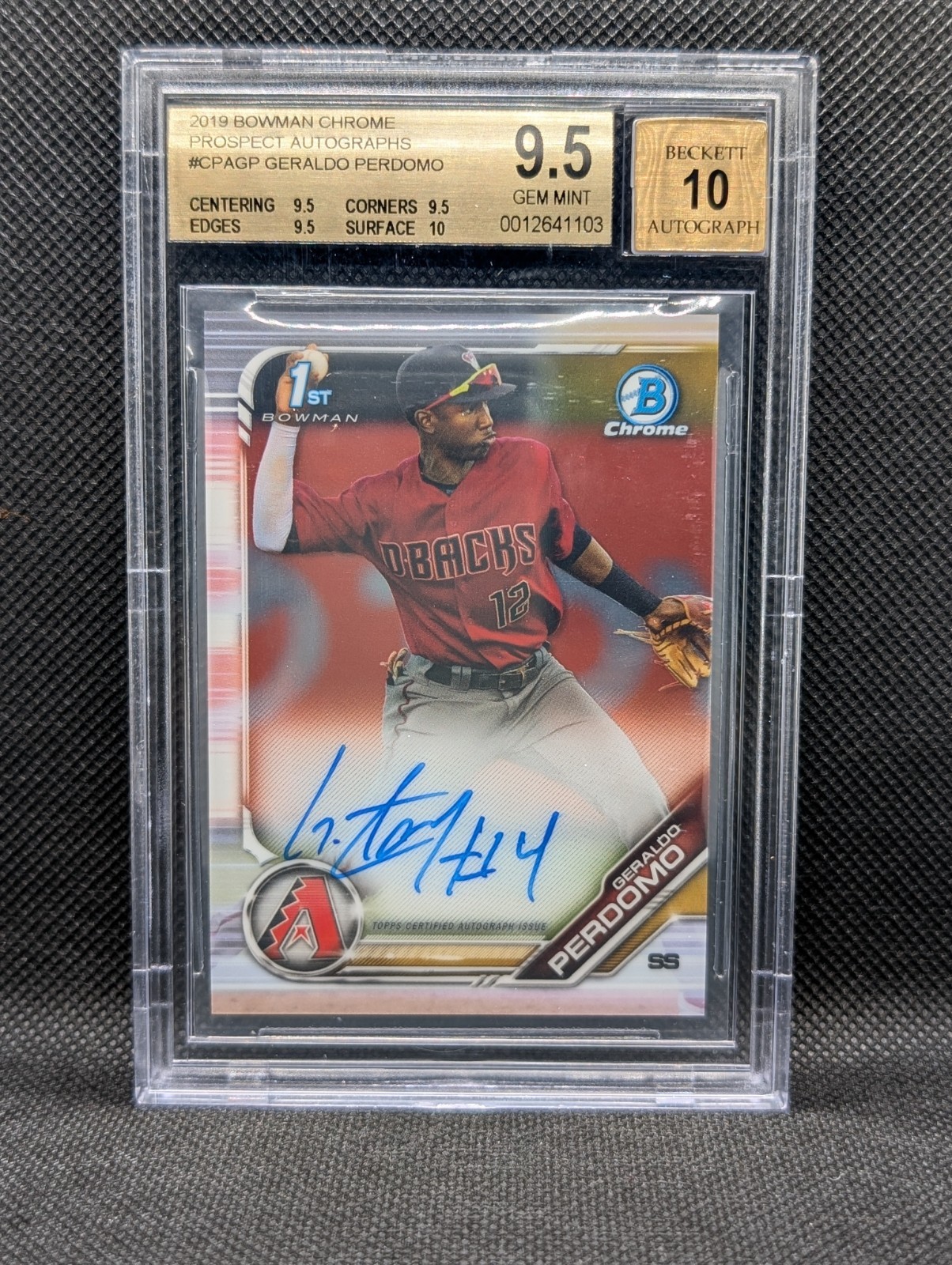 2019 Bowman Chrome Geraldo Perdomo 1st Prospect Auto #CPA-GP - BGS 9.5 GEM MINT