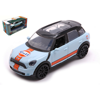 Mini Cooper S Countryman 2011 Black Roof W/Gulf Livery Light Blue/Orange 1:43 Mo