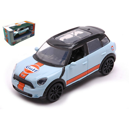 Mini Cooper S Countryman 2011 Black Roof W/Gulf Livery Light Blue/Orange 1:43 Mo-image
