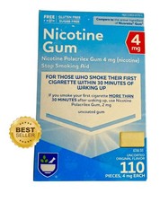 Nicotine Gum 4 Mg Each Uncoated Original Flavor 110 Pieces Sugar Free 