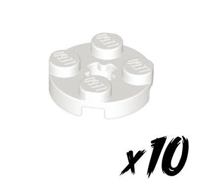 10x LEGO 4032   Platte 2 x 2   plate round   weiß   white