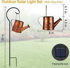 Solar Watering Can Light, Solar Powered Hanging Garden Lantern, Waterproof Yard