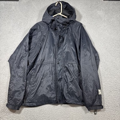 Helly Hansen Jacket Mens L Black Packable Hooded Windbreaker Full Zip Hellytech